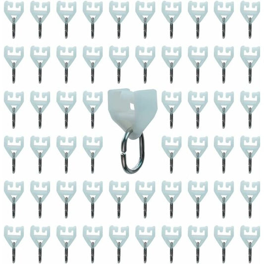 Curtain Track ROllers-80 pcs Outdoor Rail Curtain Hook Rail Slider Rail,Plastic Curtain Pulley(White) V1188-MS-227-0550