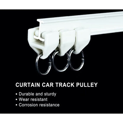 Curtain Track ROllers-80 pcs Outdoor Rail Curtain Hook Rail Slider Rail,Plastic Curtain Pulley(White) V1188-MS-227-0550