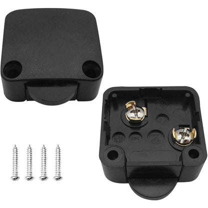 2 pcs Cabinet Door Switches Automatic Switch 1A 250V Closet Lamp Switches (Black) V1188-MS-227-0552