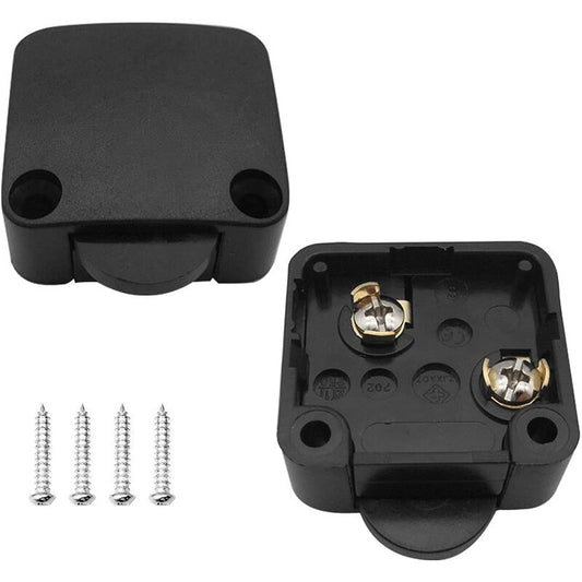 2 pcs Cabinet Door Switches Automatic Switch 1A 250V Closet Lamp Switches (Black) V1188-MS-227-0552