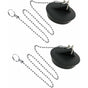 2 Pieces Rubber Sink Plug With Ball Chain Stopper, Universal Stainless Steel Sink Plug With Hook For Kitchen V1188-MS-227-0553