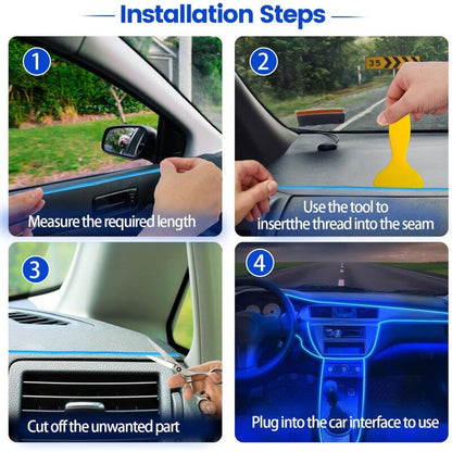 5M Car Interior Lighting,LED Car Interior,5V El Wire LED Light Strip For Car Interior,LED Car Interior Light V1188-MS-227-0555