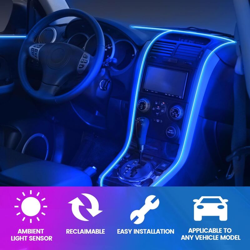 5M Car Interior Lighting,LED Car Interior,5V El Wire LED Light Strip For Car Interior,LED Car Interior Light V1188-MS-227-0555