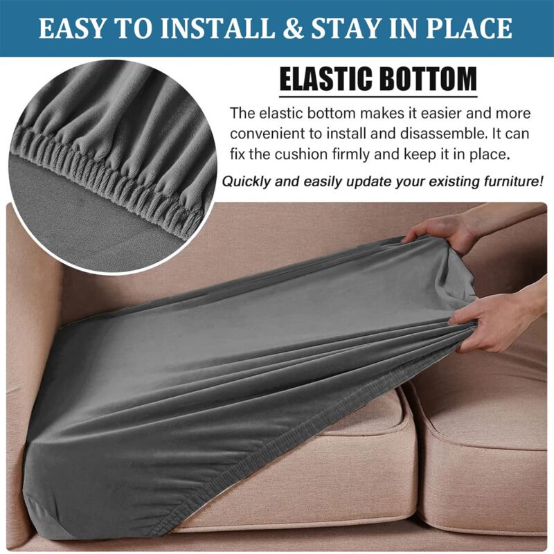 Sofa Seat Cushion Covers, Stretch Velvet Sofa Cushion Covers, Replacement Sofa Cushion Covers For Single V1188-MS-227-0556