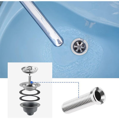 2 pcs 304 Stainless Steel Kitchen Sink Strainer Screws Waste Strainer Threaded Screw Connector M12x45Mm Sink V1188-MS-227-0560