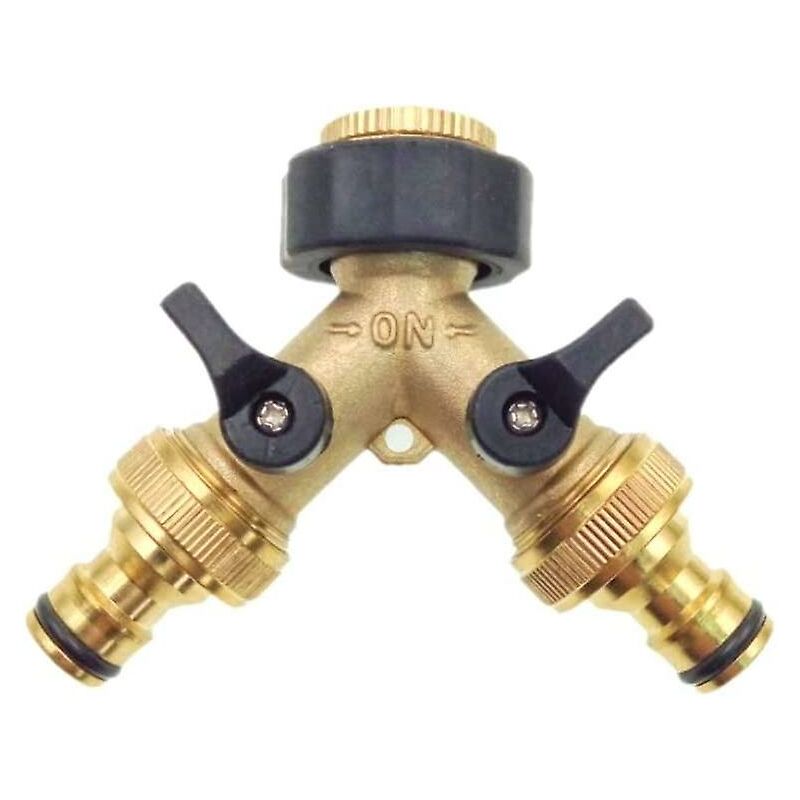 2 Way Y-Shaped Diverter For 3/4" Supply Hose With Separate On/Off Valve For Home Kitchen Garden Outdoor V1188-MS-227-0564