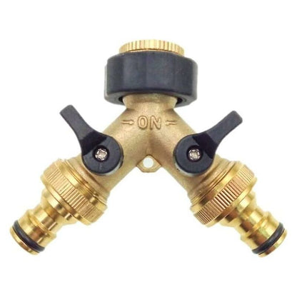 2 Way Y-Shaped Diverter For 3/4" Supply Hose With Separate On/Off Valve For Home Kitchen Garden Outdoor V1188-MS-227-0564