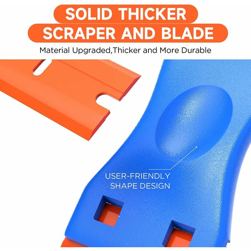3 Pieces Plastic Scraper With 50 Pieces Plastic Blades Scrapers Ceramic Hob Glass Plate Scraper For Removing V1188-MS-227-0565