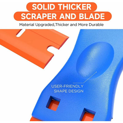 3 Pieces Plastic Scraper With 50 Pieces Plastic Blades Scrapers Ceramic Hob Glass Plate Scraper For Removing V1188-MS-227-0565