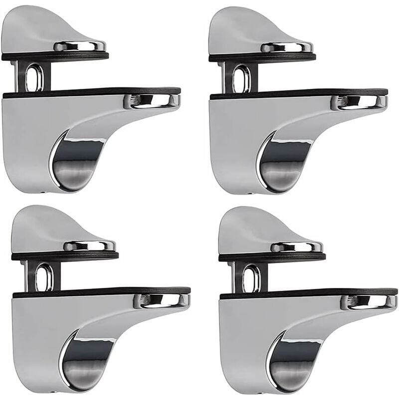 Adjustable Glass Shelf Bracket, 4 pcs Glass Shelf Support, Wall Mounted Glass Clamp, Glass Shelf Bracket, For V1188-MS-227-0566