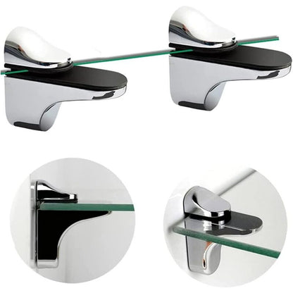 Adjustable Glass Shelf Bracket, 4 pcs Glass Shelf Support, Wall Mounted Glass Clamp, Glass Shelf Bracket, For V1188-MS-227-0566
