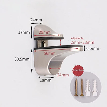 Adjustable Glass Shelf Bracket, 4 pcs Glass Shelf Support, Wall Mounted Glass Clamp, Glass Shelf Bracket, For V1188-MS-227-0566