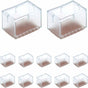 12 pcs Rectangle Silicone Chair Leg Protectors For Chair/Table/Sofa Legs Width 24-30Mm X Length 39-47Mm V1188-MS-227-0567