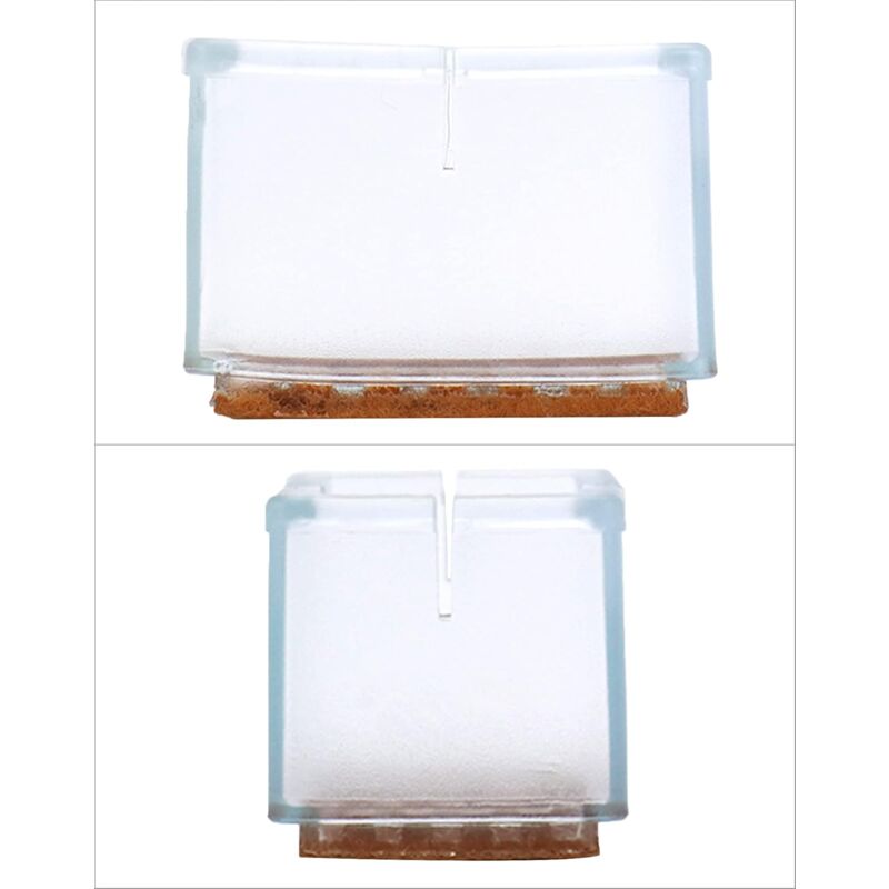 12 pcs Rectangle Silicone Chair Leg Protectors For Chair/Table/Sofa Legs Width 24-30Mm X Length 39-47Mm V1188-MS-227-0567