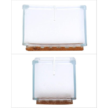 12 pcs Rectangle Silicone Chair Leg Protectors For Chair/Table/Sofa Legs Width 24-30Mm X Length 39-47Mm V1188-MS-227-0567