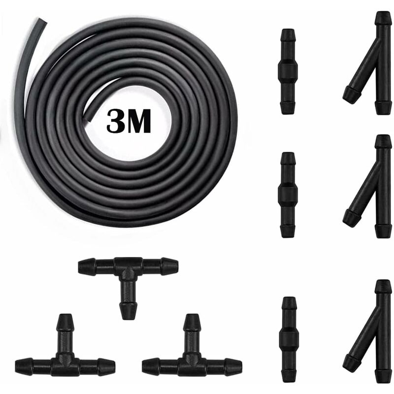 10 pcs Windshield Wiper Hose Kit,3M Windshield Washer Fluid Hose,Windshield Wiper Nozzle Mist Washer Spray V1188-MS-227-0568