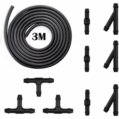 10 pcs Windshield Wiper Hose Kit,3M Windshield Washer Fluid Hose,Windshield Wiper Nozzle Mist Washer Spray V1188-MS-227-0568