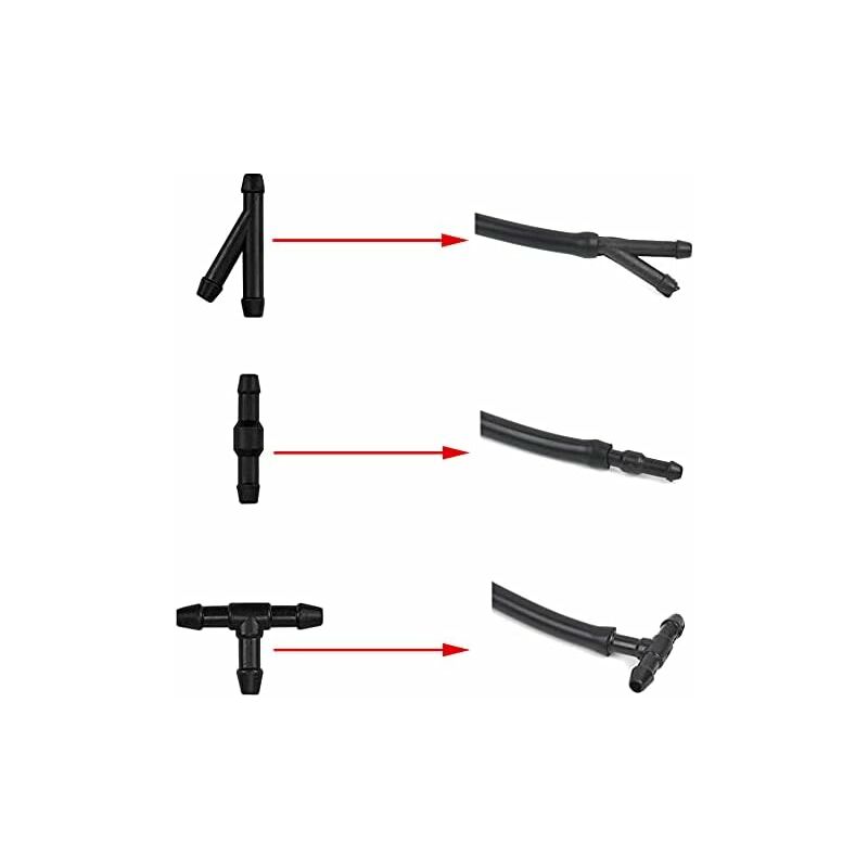 10 pcs Windshield Wiper Hose Kit,3M Windshield Washer Fluid Hose,Windshield Wiper Nozzle Mist Washer Spray V1188-MS-227-0568