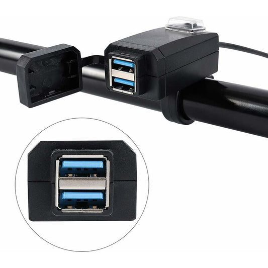 Motorcycle Charger 2 Usb Ports Socket Adapter Quick Charge 3.0 12-24V Usb Mobile Phone Power Charger With V1188-MS-227-0571