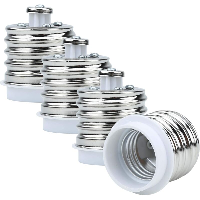 4X Lamp Socket Adapter E40 To E27 In White - 4 pcs Set Reformatting Converters For Lamp Sockets For V1188-MS-227-0573