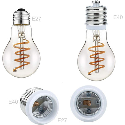 4X Lamp Socket Adapter E40 To E27 In White - 4 pcs Set Reformatting Converters For Lamp Sockets For V1188-MS-227-0573