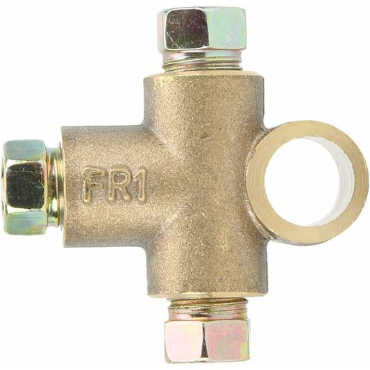 Brake Line Tee Pipe Connector T Shape 3 Way Adapter With 3 Male Nuts Short Union M10 3/16 Inch 10Mm Hose+3 V1188-MS-227-0575