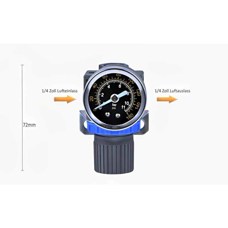 New Pressure Reducer For Compressed Air Compressor, Pressure Range (0-10 Bar), 1/4 Inch V1188-MS-227-0585