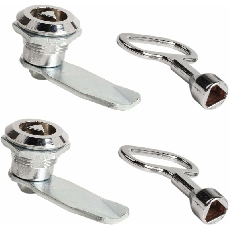 2 Sets Mailbox Lock 20Mm Furniture Lock Socket Lock With Triangle Key Locker Mailbox Security Zinc Alloy V1188-MS-227-0587