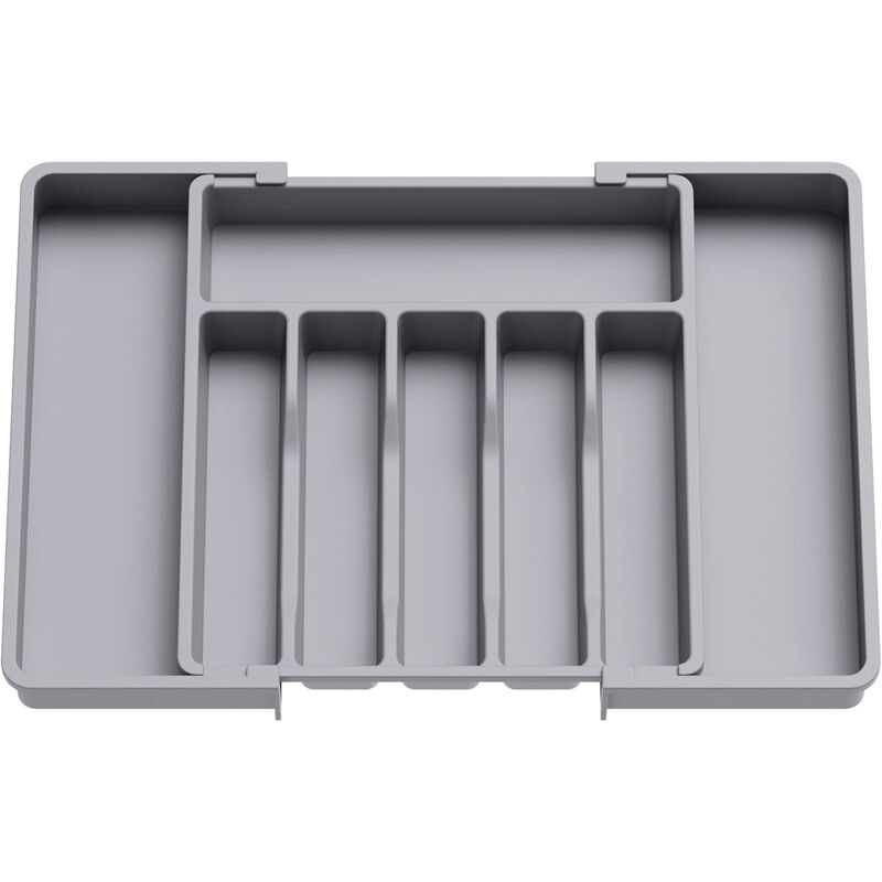 Cutlery Tray, Expandable Utensil Tray For Drawer, Adjustable Drawer Organizer For Kitchen, Compact Plastic V1188-MS-227-0596