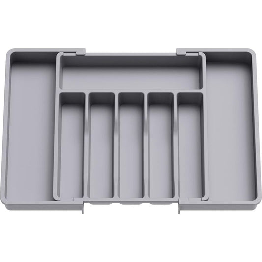 Cutlery Tray, Expandable Utensil Tray For Drawer, Adjustable Drawer Organizer For Kitchen, Compact Plastic V1188-MS-227-0596