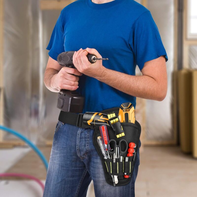 Tool Belt, Tool Holster Belt With Adjustable Belt And Open Loops For Storing Tools And Drill V1188-MS-227-0601