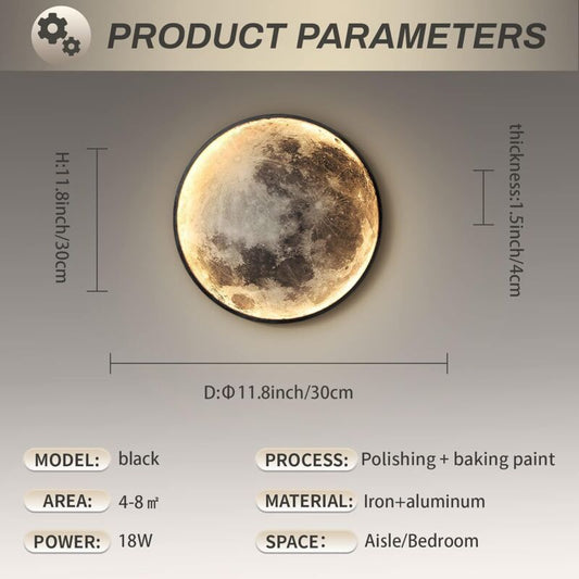 Indoor Wall Light, Modern 15W LED Wall Lamp Circle Design, 6500K Wall Lights Adjustable, Black, For Bedroom, V1188-MS-227-0607