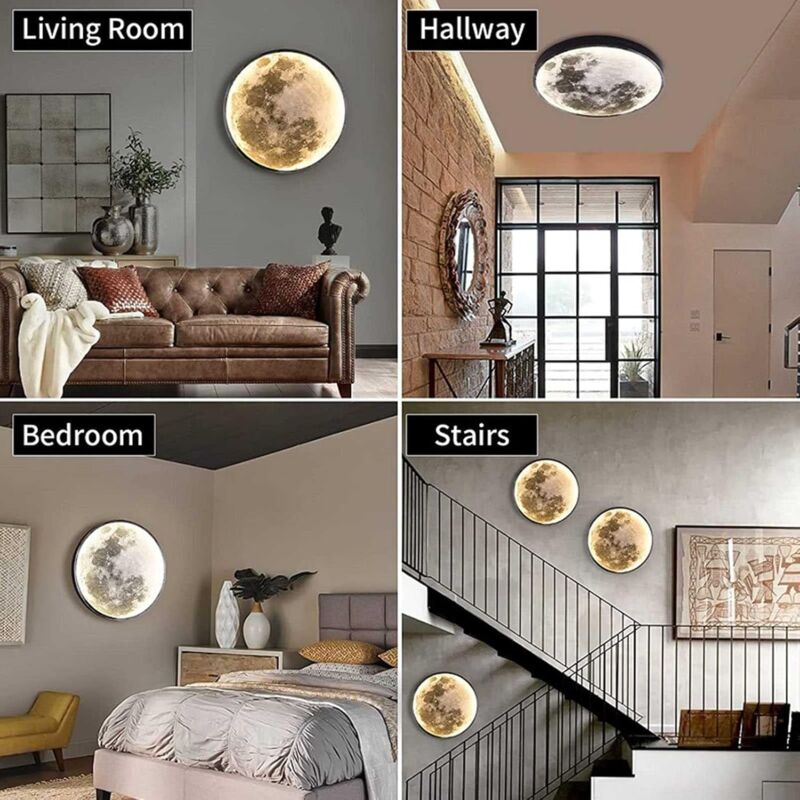 Indoor Wall Light, Modern 15W LED Wall Lamp Circle Design, 6500K Wall Lights Adjustable, Black, For Bedroom, V1188-MS-227-0607