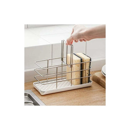 304 Stainless Steel Sponge Holder, Multifunctional Kitchen Sink Organizer, Dish Drainer Tray, Soap Dish, V1188-MS-227-0609