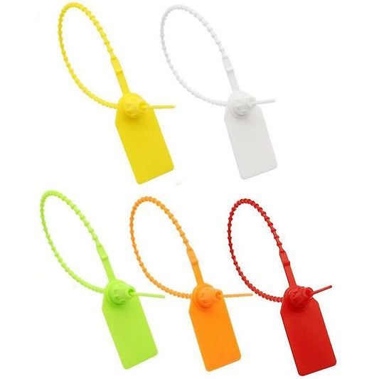 Cable Tie Tags, 100 pcs Plastic Cable Tie Tags, Self-Locking Brand Label, For Clothing Shoes Handbags V1188-MS-227-0612