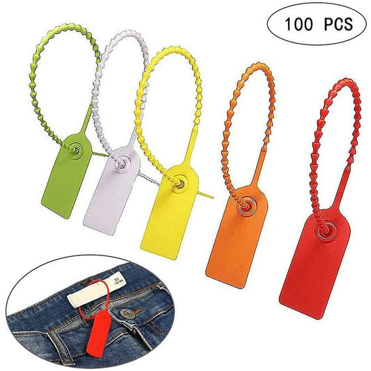 Cable Tie Tags, 100 pcs Plastic Cable Tie Tags, Self-Locking Brand Label, For Clothing Shoes Handbags V1188-MS-227-0612