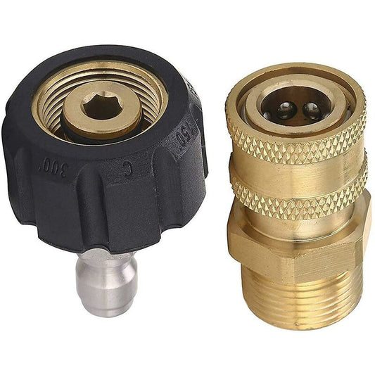 Pressure Washer Adapter Set M22 To 1/4 Inch Quick Connect Kit, M22 14Mm To 1/4 Inch Quick Connect Kit V1188-MS-227-0618