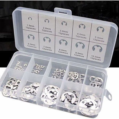 120 pcs 10 Different Sizes Stainless Steel Lock Washers With Box For Wave Groove Machine Automotive V1188-MS-227-0623