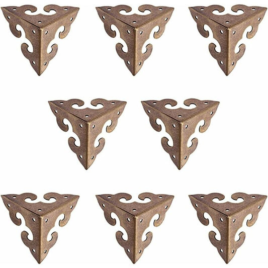 8 pcs Vintage Pure Brass Miniature Corner Protectors With Cloud Pattern V1188-MS-227-0625