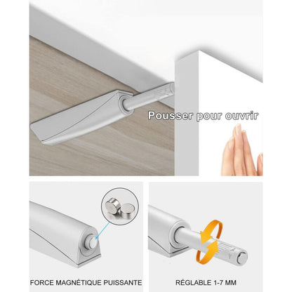 Push To Open DAmper Door Cupboard Jiayi 2 Pieces Magnetic Latch Push Open Push Cupboard Magnetic Closure For V1188-MS-227-0627