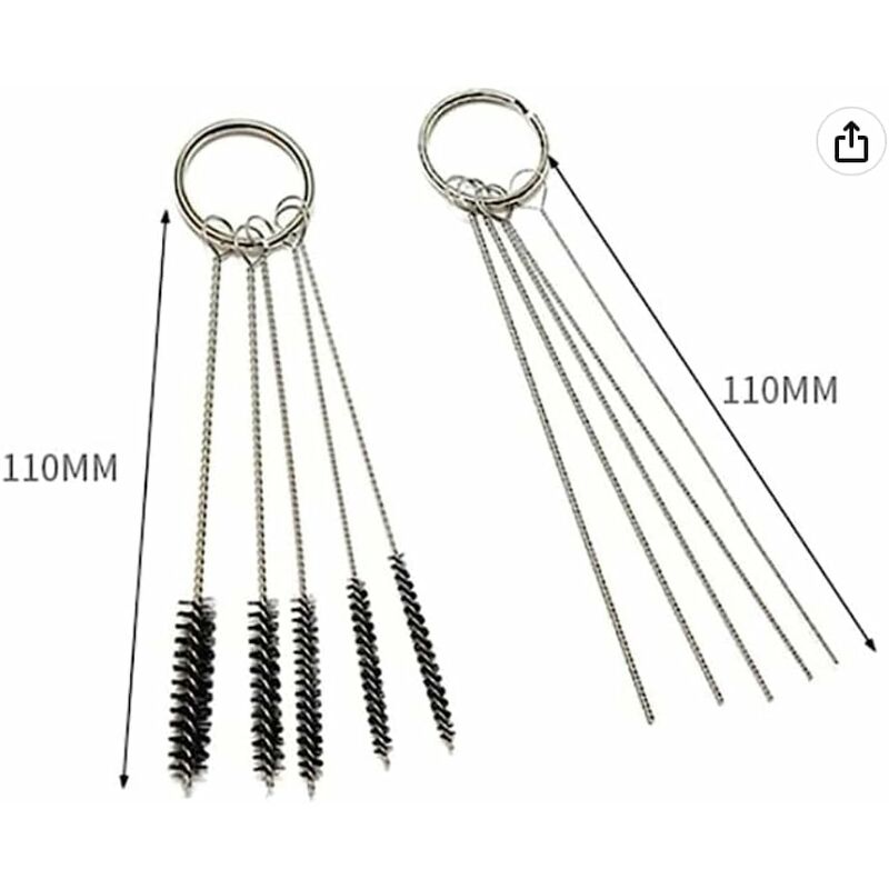Cleaning Brush - 5 Different Brushes For Cleaning Airbrushes + 5 Different Needles For Cleaning And Cleaning V1188-MS-227-0630