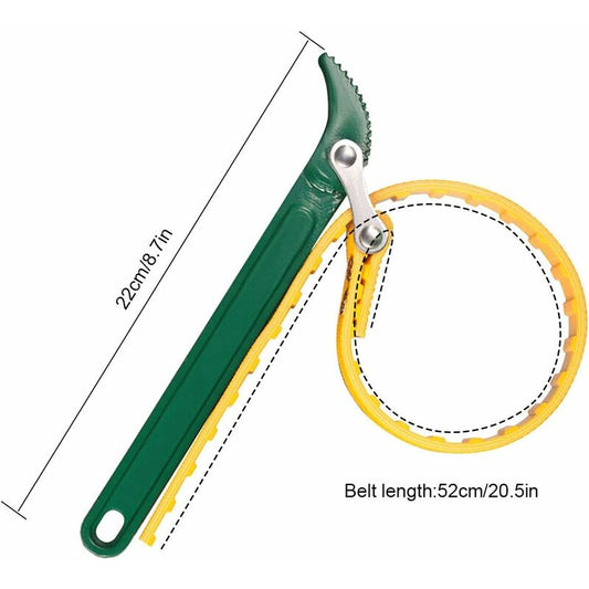 Oil Filter Strap Wrench - 8 Inch Multi-Function Rubber Strap Wrench Bottle Opener Ratchet Wrench Adjustable V1188-MS-227-0640