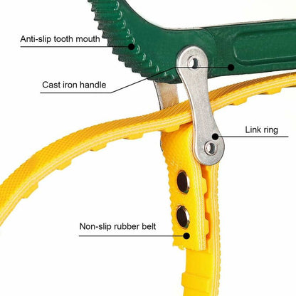 Oil Filter Strap Wrench - 8 Inch Multi-Function Rubber Strap Wrench Bottle Opener Ratchet Wrench Adjustable V1188-MS-227-0640