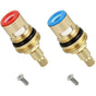 2 pcs Ceramic Disc Head, 1/2" Ceramic Cartridges, Universal Brass Faucet Replacement 20 Notches X 53Mm V1188-MS-227-0641