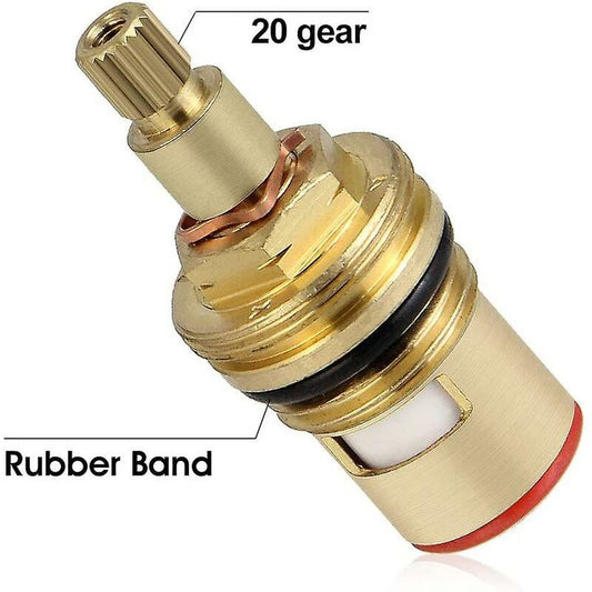 2 pcs Ceramic Disc Head, 1/2" Ceramic Cartridges, Universal Brass Faucet Replacement 20 Notches X 53Mm V1188-MS-227-0641