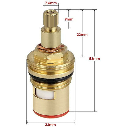 2 pcs Ceramic Disc Head, 1/2" Ceramic Cartridges, Universal Brass Faucet Replacement 20 Notches X 53Mm V1188-MS-227-0641