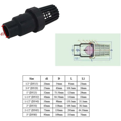 Foot Valve Non-Return Valve With Suction Ball 25 32 40 Mm Non-Return Strainer Valve Non-Return Pvc Swimming V1188-MS-227-0642