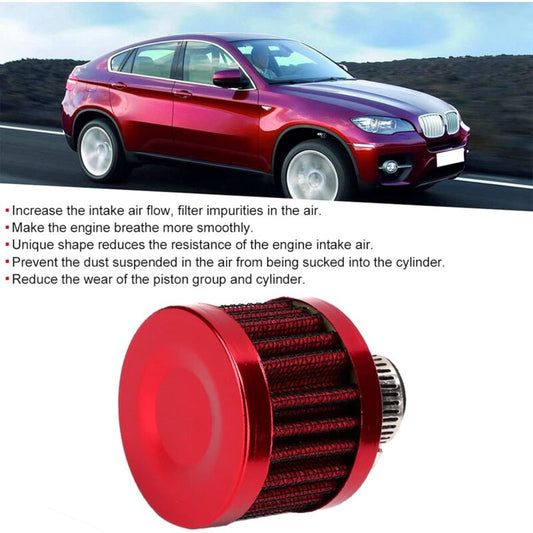 Air Filter, 25Mm 1In Mini Cold Crankcase Breather Turbo Fan Air Intake Filter For Car Motorcycle(Red) V1188-MS-227-0643