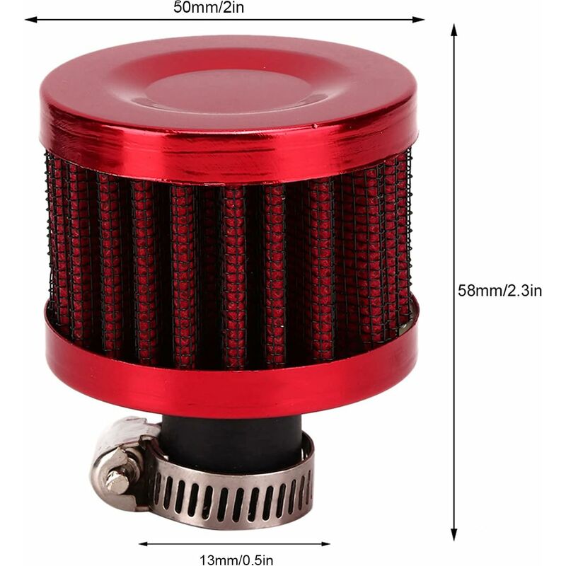 Air Filter, 25Mm 1In Mini Cold Crankcase Breather Turbo Fan Air Intake Filter For Car Motorcycle(Red) V1188-MS-227-0643
