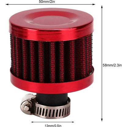 Air Filter, 25Mm 1In Mini Cold Crankcase Breather Turbo Fan Air Intake Filter For Car Motorcycle(Red) V1188-MS-227-0643